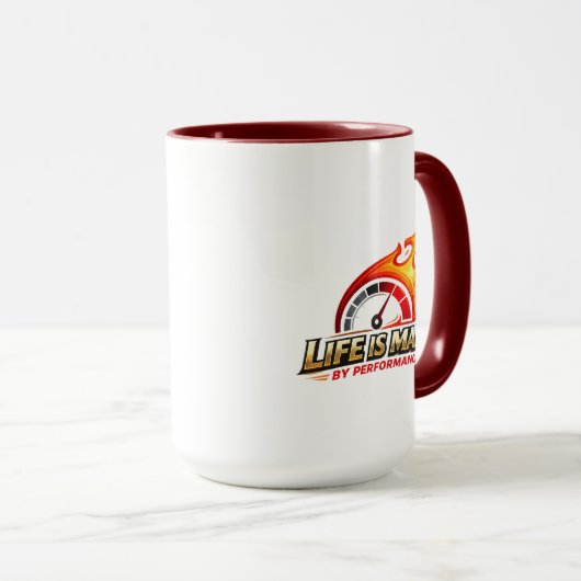 Life Is Made By Performance Flame Speedometer Mug マグカップ (正面右)