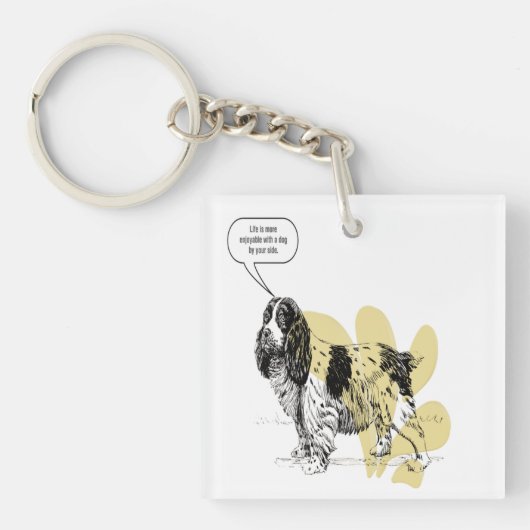 Life is More Enjoyable With a Dog By Your Side キーホルダー (正面)