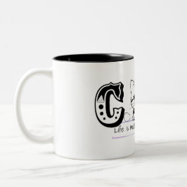 "Life Is Much Better With My Cat – Cute Cat Design ツートーンマグカップ