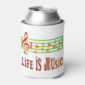LIFE IS MUSIC - MUSIC SCORE & MUSICAL KEY NOTES 缶クーラー (缶正面)