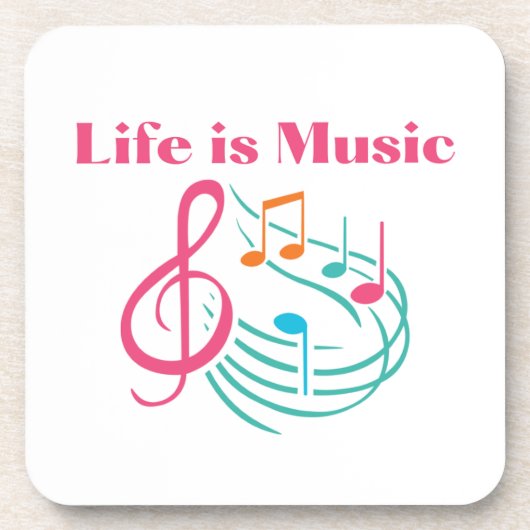 Life is Music with Music Notes(踊りノート付き) コースター (正面)
