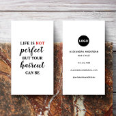 Life Is NOT Perfect Modern Hairstylist Quote 名刺