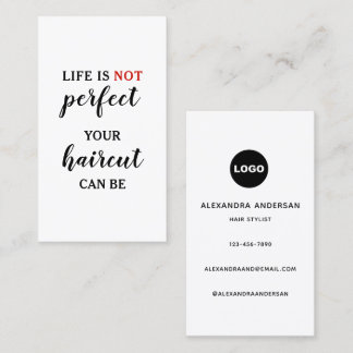 Life Is NOT Perfect Modern Typography Hairstylist 名刺