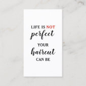 Life Is NOT Perfect Modern Typography Hairstylist 名刺 (正面)
