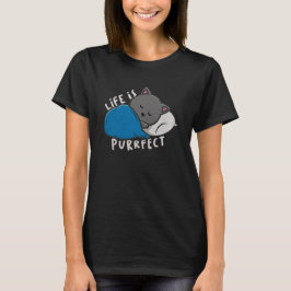 Life is purfect - Sleeping Cat Tシャツ