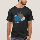 Life is purfect - Sleeping Cat Tシャツ (正面)