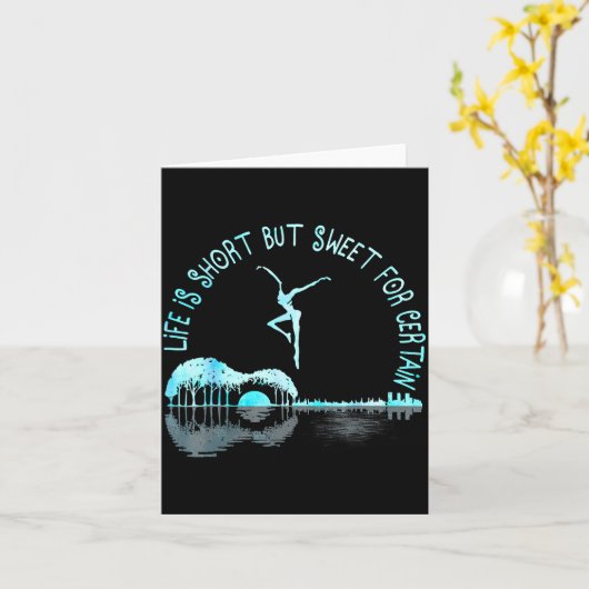 Life Is Short Guitar But Sweet For Certain  カード (黄色い花)