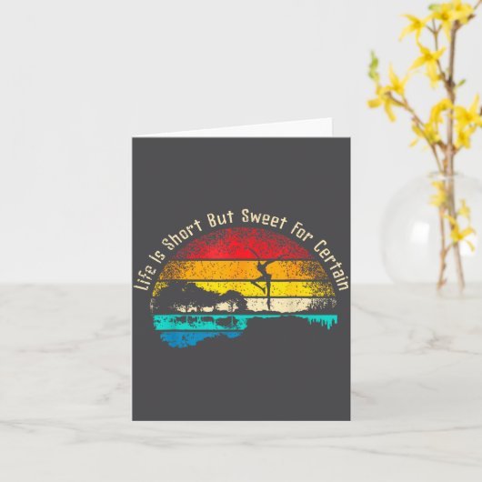 Life Is Short Guitar But Sweet For Certain カード (黄色い花)