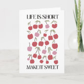Life Is Short Make It Sweet Quote Boho Wildflower  カード (正面)