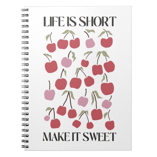 Life Is Short Make It Sweet Quote Boho Wildflower  ノートブック (正面)
