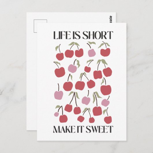 Life Is Short Make It Sweet Quote Boho Wildflower  ポストカード (正面/裏面)