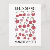 Life Is Short Make It Sweet Quote Boho Wildflower  ポストカード (正面)