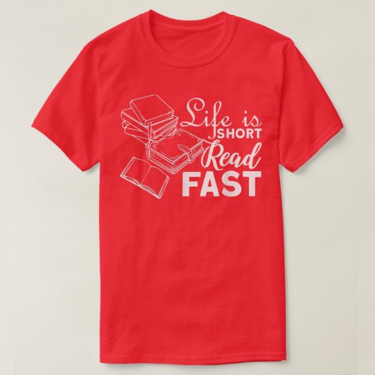 Life Is Short Read Fast Book Lover Reading Books B Tシャツ (デザイン正面)