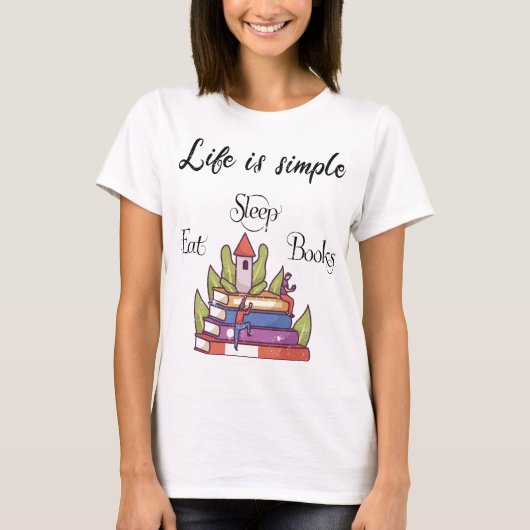 life is simple - Books Tシャツ (正面)