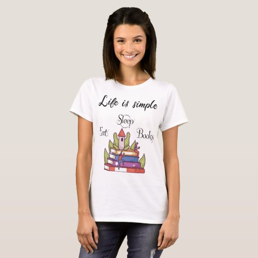 life is simple - Books Tシャツ (正面フル)