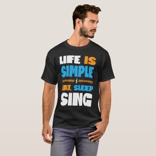Life is Simple Eat Sleep Sing Barbershop Quartet S Tシャツ (正面フル)
