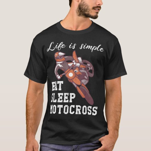 Life is simple - motocross tシャツ (正面)