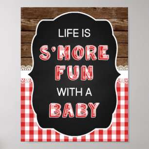 Life is S'more Fun with a Baby Sign - Red Baby Q ポスター