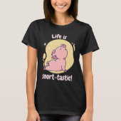 Life Is Snort Tastic Retro Cute  Pig Present Tシャツ (正面)