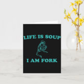 Life Is Soup I Am Fork Funny Frog  カード (黄色い花)