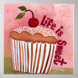 Life is Sweet Cupcake Poster ポスター