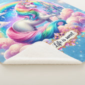 Life Is Sweet Sherpa Blanket – Cozy Cute Gift シェルパブランケット (3/4)