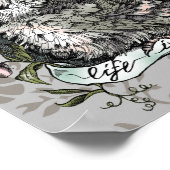 Life is sweet (Silkie Hen & Sweet Peas), Taupe ポスター (角)