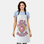 Life Is Sweeter With Donuts エプロン (着用した状態)