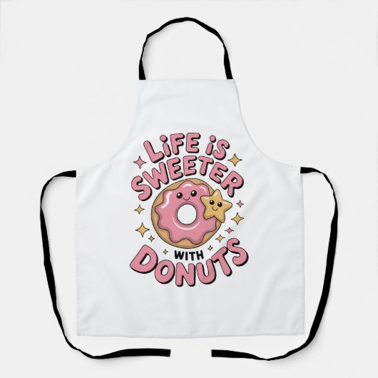 Life Is Sweeter With Donuts エプロン (正面)