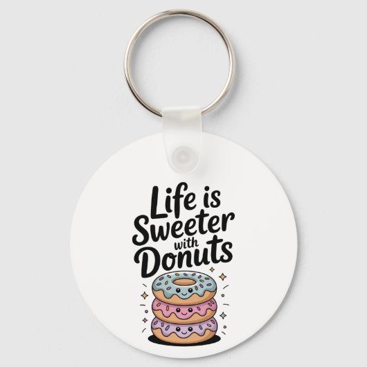 Life Is Sweeter With Donuts キーホルダー (正面)