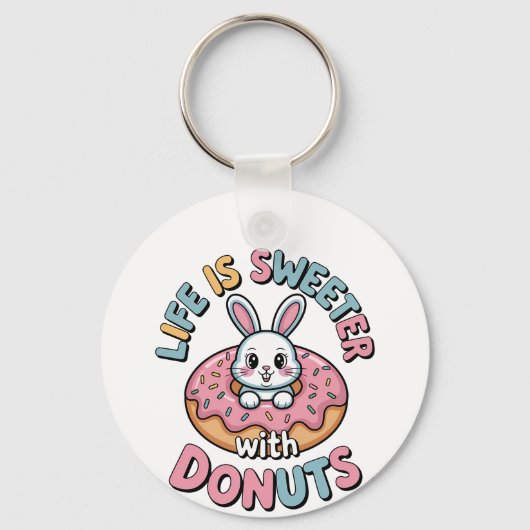 Life Is Sweeter With Donuts キーホルダー (正面)