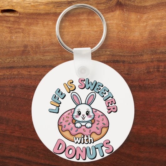 Life Is Sweeter With Donuts キーホルダー (裏面)