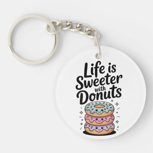 Life Is Sweeter With Donuts キーホルダー (正面)