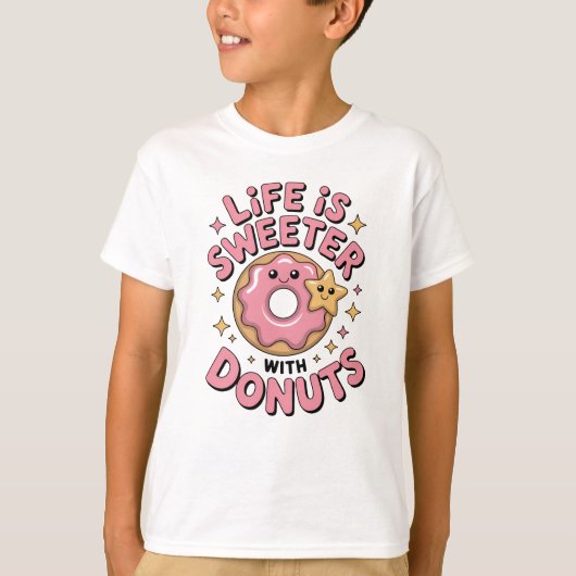 Life Is Sweeter With Donuts | Kids Tシャツ (正面)