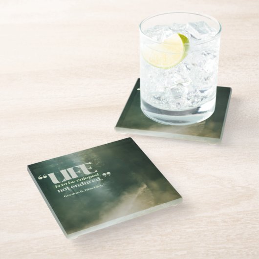 Life Is To Be Enjoyed ガラスコースター (アングル)