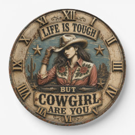 Life Is Tough But Western Cowgirl Farmhouse ペーパープレート