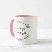 Life is Tough Watercolor Floral Arrow Pink マグカップ (正面左)