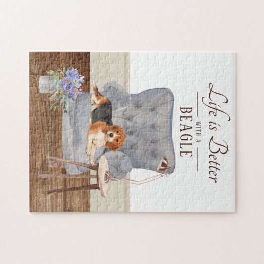 Life Is With A Beagle Jigsaw Puzzle ジグソーパズル (横)