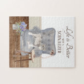 Life Is With A Black Schnauzer Jigsaw Puzzle ジグソーパズル (横)