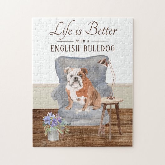 Life Is With A English Bulldog Jigsaw Puzzle ジグソーパズル (縦)