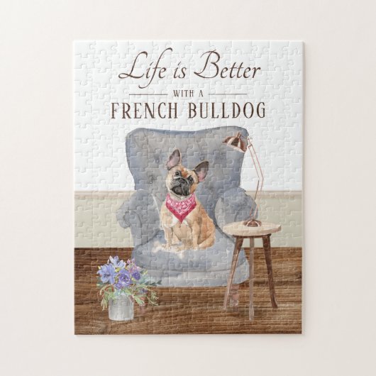 Life Is With A French Bulldog Jigsaw Puzzle ジグソーパズル (縦)
