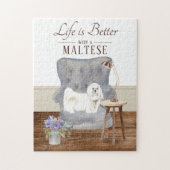 Life Is With A Maltese Jigsaw Puzzle ジグソーパズル (縦)