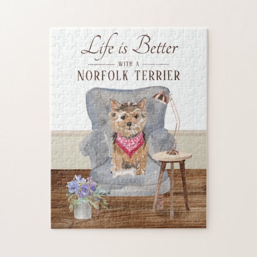 Life Is With A Norfolk Terrier Jigsaw Puzzle ジグソーパズル (縦)