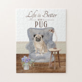 Life Is With A Pug Jigsaw Puzzle ジグソーパズル (縦)