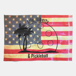 Life Liberty & Pickleball USA キッチンタオル
