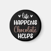 Life Occues Chocolateポジティ救済ブタイポグラフィ マグネット (正面)