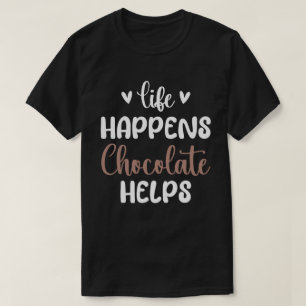 Life Occues Chocolateポジティ救済ブタイポグラフィ Tシャツ