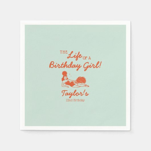 Life of a Birthday Girl Party スタンダードカクテルナプキン (正面)