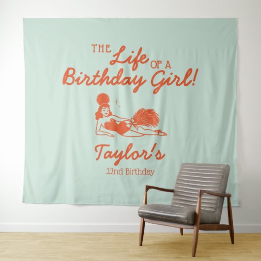 Life of a Birthday Girl Party Backdrop タペストリー (インサイチュ(横))