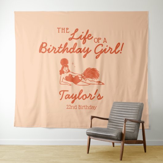 Life of a Birthday Girl Party Backdrop タペストリー (インサイチュ(横))